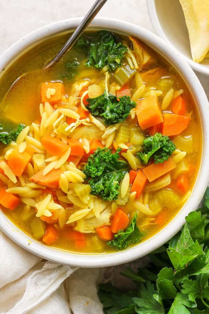 golden-chicken-orzo-soup